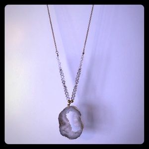 Druzy necklace white